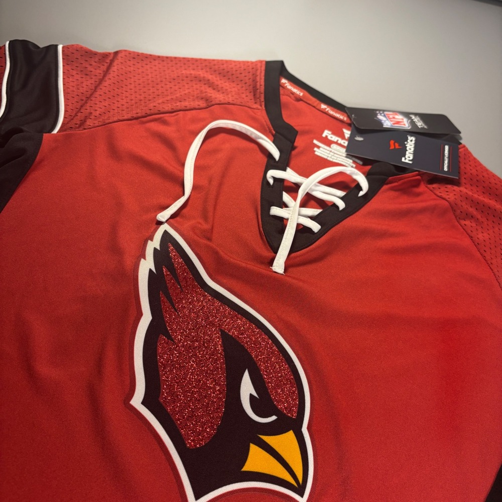 Fanatics NFL Arizona Cardinals‎ Women's Lace-Up T-Shirt Top, Small